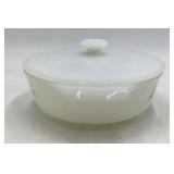 Vintage Fire-King Anchor Hocking Casserole Dish Atomic Starburst Pattern with Lid