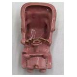 Vintage Pink Ceramic Model T Car Planter Gold Accents Open Top Novelty