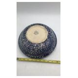 Vintage Rimosa Mariposa Blue Spatterware Ceramic Bowls Set Speckled Glaze