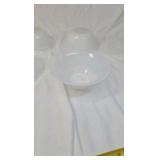 Vintage White Milk Glass Lamp Shades Set Ruffled Ribbed Scalloped Edge 4 Pieces