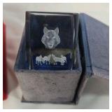 Vintage 3D Laser Etched Crystal