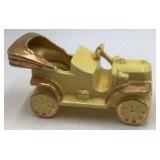 Vintage Ceramic Antique Car – Yellow with Gold Trim