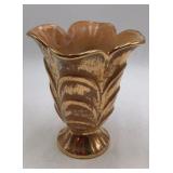Vintage Gold Luster Ceramic Vase – Brown with Floral Design (Haviland Co. Marked)