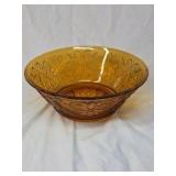 Vintage Amber Depression Glass Bowls – Embossed Floral Design
