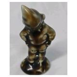 Vintage Ceramic Gnome Figurine – Brown Drip Glaze