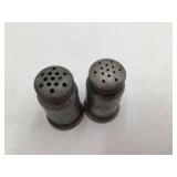 Vintage Pewter Salt and Pepper Shakers