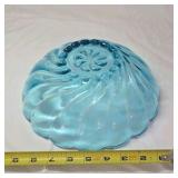 Vintage blue glass bowl