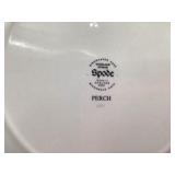 Spode Woodland Stream "Perch" Dinner Plate – Brown Transferware Fish & Floral Design