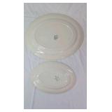 Pair of Vintage Cotswold China Oval Serving Platters – Floral Sprig & Gold Trim Design