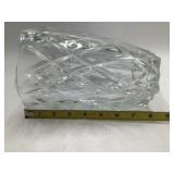 Vintage Crystal Cut Glass Vase – Diamond Pattern Octagonal Design