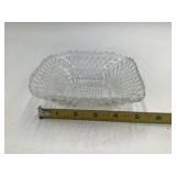 Pair of Vintage Crystal Cut Glass Bowls – Diamond & Floral Patterns