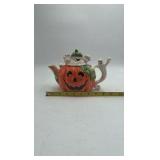 Vintage Fitz & Floyd Omnibus Pumpkin Ghost Teapot – Halloween Ceramic with Spooky Ghosts
