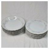 Vintage Arita China Scalloped Dinner Plates – Blue Floral Pattern (Japan)