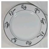 Vintage Oneida Crown Rego Porcelain Dinner Plates – Black & White Kitchenware Border