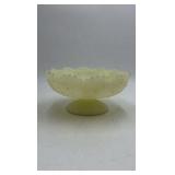 Vintage Vaseline/Uranium Glass Footed Centerpiece Bowl