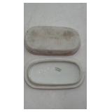 Vintage French Porcelain Trinket Box with Floral Design