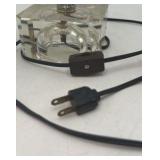 Vintage Pair of Crystal Table Lamps with Hurricane Shades