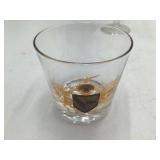 Vintage Monogrammed Crest Glass Barware Set