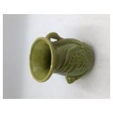 Vintage USA Green Glazed Swan Handle Pitcher