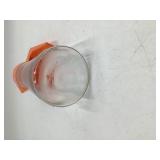 Vintage Orange and Clear Glass Pitcher Mid-Century Mod Geometric Diamond Design