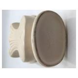 Vintage Cream Ceramic Vase with Applied Handles Fluted Lily Design USA 48-3