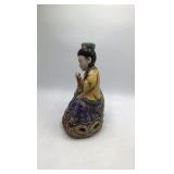 Vintage Chinese Porcelain Figurine Girl Riding Carp Incense Burner Crackle Glaze