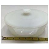 Vintage Fire-King Anchor Hocking Casserole Dish Atomic Starburst Pattern with Lid