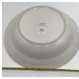 Pottery Barn Christmas Tree Candlelit Scene Oval Serving Platter Gold Rim Made in China