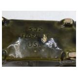 Vintage Floralaine USA Green Ceramic Model T Car Planter #532 Gold Accents