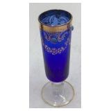 Vintage Ceramic Lot – Souvenir Bamboo Vase, Chinese Boy Figurine, Blue Cordial, Lusterware Sugar Bowl & Saucer, Footed Porcelain Bowl