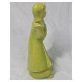 Vintage Ceramic Chinese Lady Figurine – Green with Fan Pose
