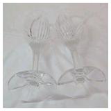 Pair of Vintage Crystal Champagne Flutes – Swirl Cut Design, Tall Stems