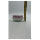 Vintage French Porcelain Trinket Box with Floral Design