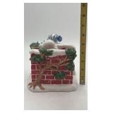 Fitz and Floyd Snowman by Chimney Figural Piece
