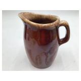 Vintage Hull Oven Proof Brown Drip Glaze Creamer and Sugar Set