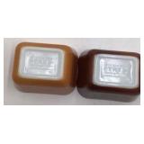 Pair of Vintage Pyrex 621-B 12 oz Caramel & Chocolate Brown Custard Cups with Lids