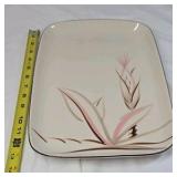 Vintage Winfield Ware Handcraft China Rectangular Platter Mid-Century Modern Pink Floral Design