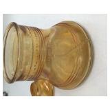 Vintage Amber Glass Liberty Bell Cookie Jar