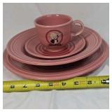 Vintage 1994 Fiesta Looney Tunes Porky Pig Rose Pink Set - That