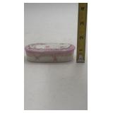 Vintage French Porcelain Trinket Box with Floral Design