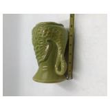 Vintage USA Green Glazed Swan Handle Pitcher