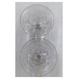 Vintage Crystal Glass Basket & Pair of Compotes – Floral Etched Design