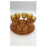 Tiara Indiana Glass Amber Wine Set