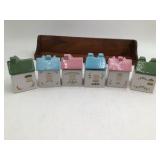 Vintage Ceramic Spice/Herb House Set with Tray