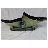 Vintage Hull Woodland Pottery Console Bowl, Basket & Vases