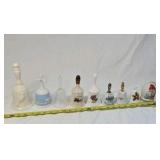 Vintage Porcelain & Glass Collectible Bells Assortment