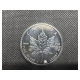 2009 BU SilverCanada Maple Leaf  Coin - 1 Oz. of .9999 Silver