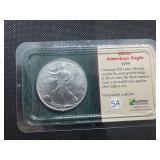 1999 Uncirculated American Silver Eagle in sealed Littleton holder