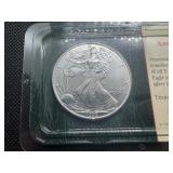 1999 Uncirculated American Silver Eagle in sealed Littleton holder