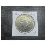 1922 Peace Silver Dollar Marked MS65 When Purchased - Great Detail and Nice Mint Luster!!